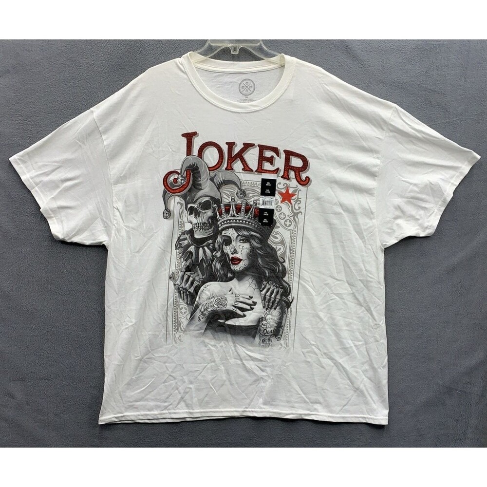 ODM PIN JOCKER Graphic Tee T-Shirt Men's Size 3XL White Crew Neck
